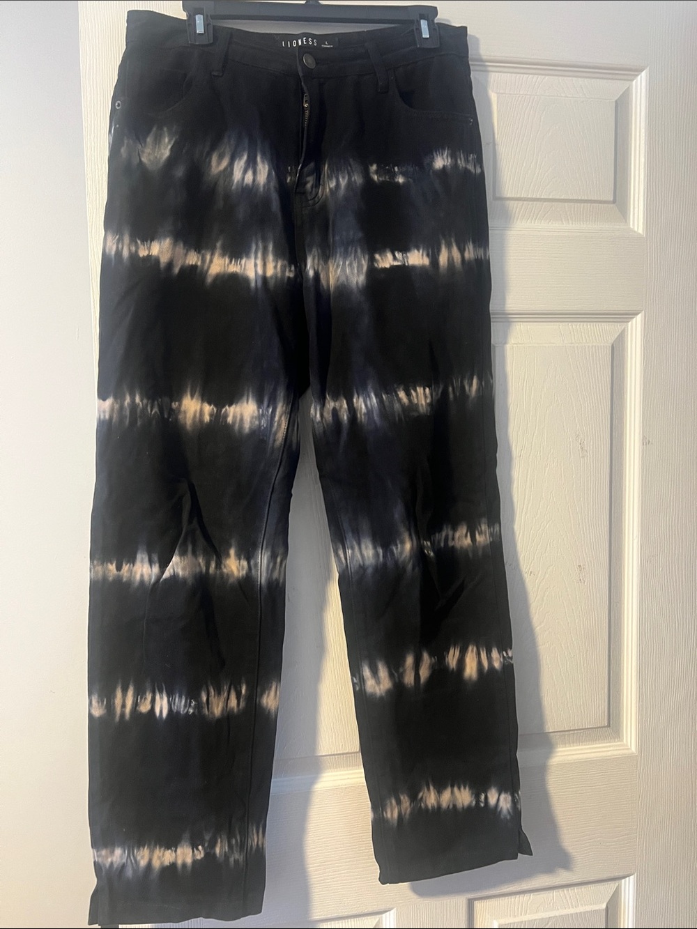 Lioness Black and White Tie-Dye Straight Leg Pants